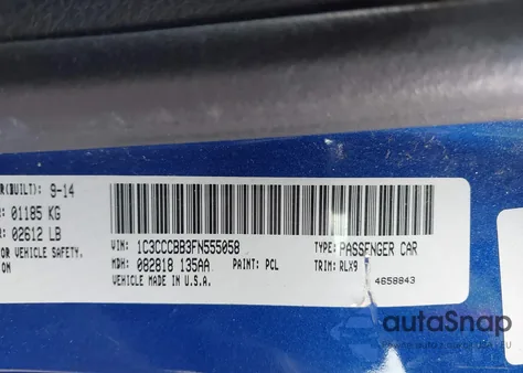 2015 Chrysler 200 S z USA, uszkodzony, nr VIN 1C3CCCBB3FN555058